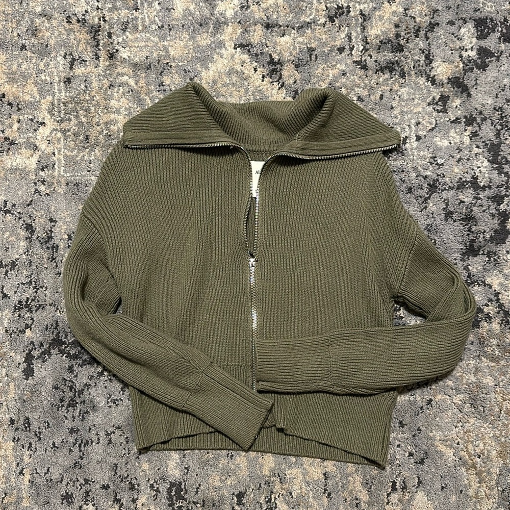 Abercrombie Green Zip Sweater